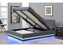 Polsterbett komplett amadeo bett 140x200 cm weiß. Bett Led Anastasia 160 X 200 Dunkelgrau Kaufland De