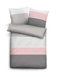 Tom Tailor Flanell Biber Bettwasche 135 X 200 80 X 80 Cm In Rosa Grau Bettwasche Biber Bettwasche Rosa Grau