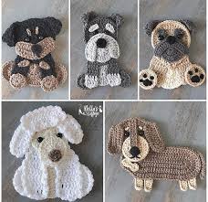 Crochet Pattern Instant Pdf Download Crochet Puppies Etsy Crochet Applique Patterns Free Crochet Patterns Crochet Applique