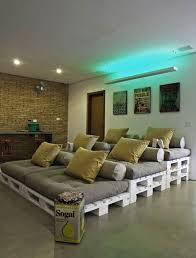 I Actually Really Love This Pallet Idea For A Home Theater Or Gaming Room In An Extra Room Of A House Or Apt Can Have The F Home Theater Seating Home
