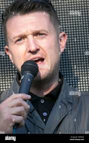 Preston, Lancashire. 20th May, 2019. Tommy Robinson aka Stephen Yaxley  Lennon, former EDL leader, political activist, author visits town. Hundreds  of supporters attend Ashton Park during Tommy Robinson's campaign visit to  Preston.
