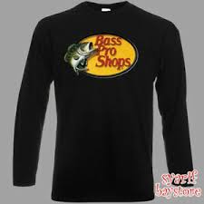 Details About Bass Pro Shops Fishing Logo Mens Long Sleeve Black T Shirt Size S To 3xl