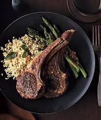 Lamb Chops With Asparagus And Bulgur Pilaf Recipe Recipe Lamb Dishes Lamb Recipes Lamb Chops