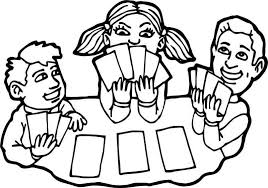 Children Playing Card Board Coloring Page Coloring Pages Cards Coloring Books