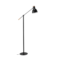 Lampadaire Orientable En Metal Et Bois Noir H 151 Cm Maisons Du Monde Lampe Lampadaire Bois
