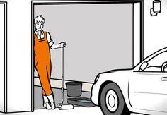 Heimwerker Steht Im Geoffneten Garagentor Der Boden Der Garage Ist Frisch Beschichtet Und Versiegelt Garage Boden Garage Dekorieren Garagen Makeover