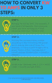 kw to amps conversion formula chart convert and