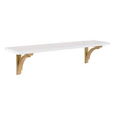 Adjustable shelves, so you can customise your storage as needed. Buy Kate And Laurel Corblynd Traditional Wood Wall Shelf 36 Inches White With Gold Corbels Online In Indonesia B078ppr9hq
