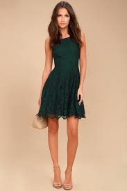 Black Swan Desirae Forest Green Lace Skater Dress Swan Dress Dresses Lace Skater Dress