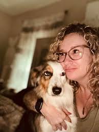 Gracie making friends with a big purple scary wheelbarrow that she's been a  bit frightened of, but now they're best buddies time and patience, new  things all in good time. Small Paws