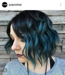 Balayage Black And Turquoise Hair Pin On Colored Hair