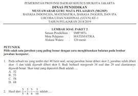 Blog yang menyajikan tentang pendidikan matematika, materi matematika dan pendidikan serta penelitian di sekolah. Soal Ucun Matematika Smp Tahun 2019 Paket 2 Raja Soal