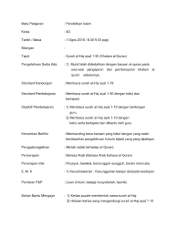 Download rancangan pengajaran harian pendidikan islam pra sekolah. Rph Pendidikan Islam Khatam Al Quran
