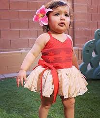 Amazon Com Amzbarley Moana Costume For Baby Girls Birthday Party Toddler Kids Fancy Dress Up Halloween Moana Birthday Outfit Moana Outfits Baby Moana Costume