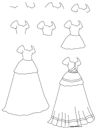 Begin by outlining zelda's face. Step By Step Princess Dress Drawing For Kids Novocom Top