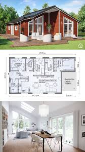 Bungalow House Plans One Level Modern Architecture Design European Scandinavian Style Floor Plan Sh 147 Grundriss Bungalow Fertighaus Bungalow Haus Grundriss