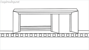 How To Draw A Bus Stop Step By Step For Beginners Bus Stop Easy Drawings Bus