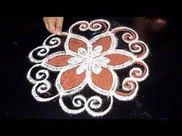Easy Latest Rangoli Design With 5 Dots Simple Flower Rangoli Evening Kolam Small Easy Muggulu Yout In 2020 Simple Flower Rangoli Flower Rangoli Rangoli Designs