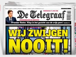 Elke dag het belangrijkste nieuws van de telegraaf. Telegraaf Wij Zwijgen Nooit Nos