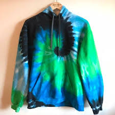 Black And Blue Tie Dye Hoodie Tie Dye Hoodie Large Black Blue Green Tie Dye Tie Dye Hoodie Tie Dye Fashion