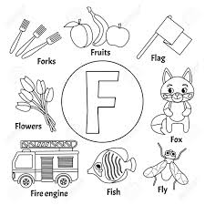 Educational alphabet games for toddlers to learn the alphabet for kids! Vector Cute Kids Animal Alphabet Letter F Set Of Cute Cartoon Illustrations Coloring Page Royalty Free Cliparts Vectors And Stock Illustration Image 114903649