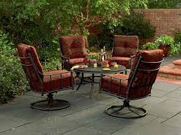 Deep Seating Patio Furniture Sets 5 Pc Metal Conversation Set Four Swivel Chair Round C Clearance Patio Furniture Outdoor Patio Furniture Cheap Patio Furniture