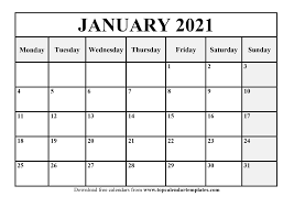 Download 2021 calendar with holidays — portrait format. 2021 Monthly Calendar Template January To December