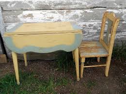 Antique Child S Drop Leaf Table Chair Old Paint Etsy Wooden Childrens Table Diy Furniture Decor Painted Table