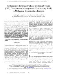 Search results with tag industrialised building. Pdf E Readiness For Industrialised Building System Ibs Components Management Exploratory Study In Malaysian Construction Projects Peniel Ang Academia Edu