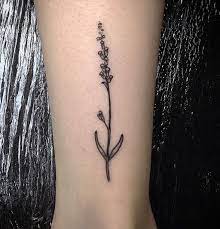 Simple Lavender Flower Tattoo By Emily Alice Johnston Lavender Tattoo Tattoos Chest Tattoos For Women