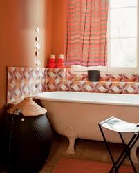 Update your bathroom with studio color wall paint. 50 Cool Orange Bathroom Design Ideas Digsdigs
