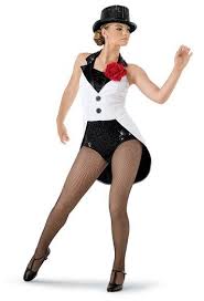 Black And White Tights Dance Costume Weissman Vest Coattails Sequin Leotard Dance Outfits Modern Dance Costume Tap Costumes