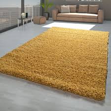 Hochflor Teppich Gelb Wohnzimmer Schlafzimmer Real De