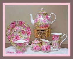 Pink Roses Tea Set Tea Pots Tea Set Bone China Tea Set