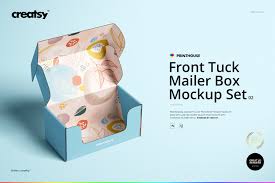 Are you looking for box mockup vectors or photos? Front Tuck Mailer Box Mockup Set 02 Creative Photoshop Templates Creative Market