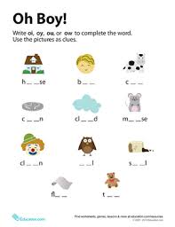 Ee, ea, ai, oa, oo, au, ea, ie, ou, ui (more correctly these are vowel combinations composed of digraphs and diphthongs ). Diphthongs Oh Boy Worksheet Education Com Diphthongs Jolly Phonics Phonics