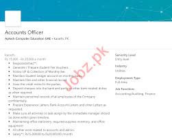 Aptech name itself stand for the quality education. Aptech Computer Education Karachi Jobs For Accounts Officer 2021 Job Advertisement Pakistan