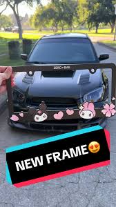 im so in love w my new license plate frame 😍❤️ #fyp #foryoupage  #ilikethewayyoukissme #blobeye #caredit #wrx #subie #subaru #subaruwrx #jdm  #subielife #subielove #hellokitty #kuromi #mymelody ...