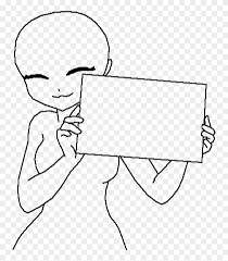 See more ideas about drawing base, drawing poses, art poses. Main Image Anime Girl Holding A Piece Of Paper Base Cartoon Clipart 4771272 Pikpng
