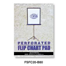 fis flipchart pad 20 sheets 80gsm 585mm x 810mm white pc