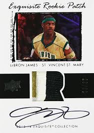2003 exquisite collection rookie parallel lebron james jersey au/23 #78 (lebron james rookie card sold for 1.8 million) Upper Deck Offers Up Pieces Lebron James S High School Jersey In 2013 14 Exquisite Basketball Dave Adam S News