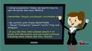 However, if we wish to specify the things or people under discussion, we can use all or all of with nouns and pronouns and the correspondingly correct singular or plural verb forms. How To Use People Singular Or Plural Most Common Mistakes In English Youtube