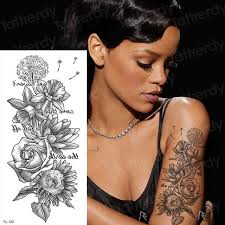 Tattoo Breast Compass Mandala Tattoo Sexy Arab Black Mehndi Henna Tattoo Sticker Body Decal Temporary Tattoos For Women Girls Temporary Tattoos Aliexpress