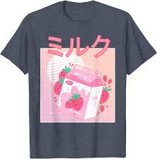 If mcyt reacted to y/n hugging them. Funny Retro 90s Japanese Kawaii Strawberry Milk Shake Carton T Shirt Amazon Co Uk Clothing