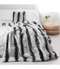 De moocci® faux fur tip dye throw blanket in white. Chinchilla Print Rex Rabbit Fur Blanket Throw Fursource Com