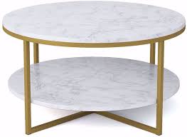 Shop for end table drawer shelf online at target. Round Coffee Table Modern Marble Style With Gold Metal Legs Open Storage Shelf For Living Room White 35 4 X 35 4 X 19 1 Inches Walmart Com Walmart Com