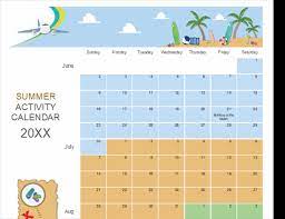 Free printable june 2021 calendar pages. Summer Activity Calendar