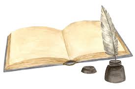 Открытая книга с пером в чернильнице Акварельная ручная иллюстрация на  белом фоне Шаблон для дизайнерских открыток, листовок и приглашений |  Премиум фото