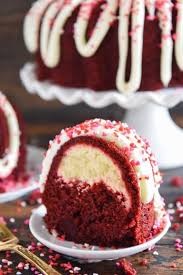 The deep red color makes the red velvet is a mix between chocolate and vanilla flavors with a touch of tanginess that lingers at the flour: Red Velvet Cream Cheese Bundt Cake The Novice Chef