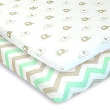 Cuddly Cubs Pack N Play Playard Sheets Set Of 2 Jersey Cotton Fitted Sheets For Mini Portable Crib Ma Waterproof Crib Mattress Pad Mini Crib Elephant Nursery